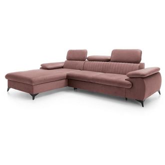 Vente-Unique Pascal Morabito - Divano letto in Velluto Rosa - Angolo a sinistra - samara di