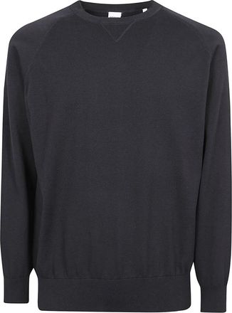 Aspesi Katoenen Sweater met Ronde Hals - Heren - Sweatshirts - Blauw - XL - Katoen - Hoodies & sweatvesten