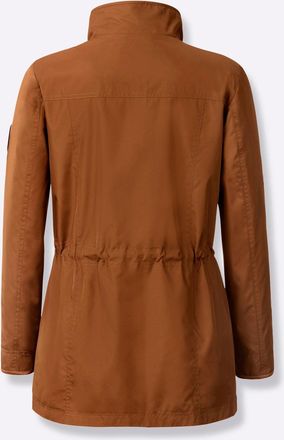 Casual Looks Langjacke CASUAL LOOKS, Damen, Gr. 19, cognac, wei&szlig;, 100% Polyester, unifarben, Jacken Langjacke