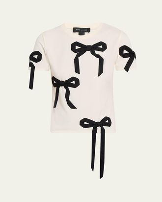 Marc Jacobs Bow Short-Sleeve Shrunken T-Shirt