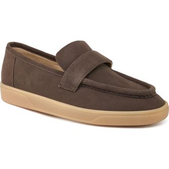 J/Slides Heath Leather Loafer in Dark Brown at Nordstrom, Size 10