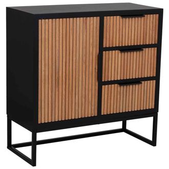 Wanderlust Deco Aparador 1 puerta y 3 cajones de madera y metal 80x34x80h cm