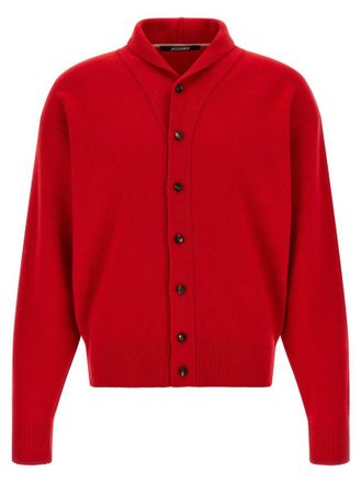 Jacquemus Red Shawl Neck Cardigan