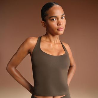 Nike Womens SKIMS Matte Racerback Tank Top in Brown | TPTNK7383W-DSP