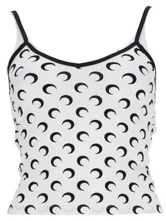 Marine Serre White Crescent Moon Trim Tank Top
