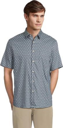 Faherty Short Sleeve Movement Monterrey Shirt Mens Clothing Marine Palm Foliage : 2XL, Cotton/Lyocell/Nylon