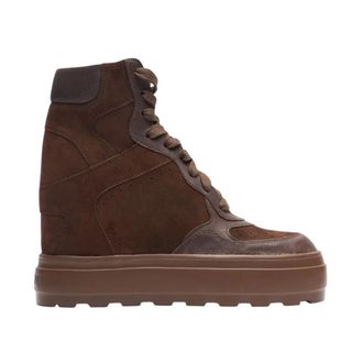 Casadei Wedges, female, Brown, Size: 10 1/2 US High Top Suede Sneakers