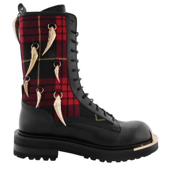 Roberto Cavalli Tiger Tooth Combat Boots, Brand Size 37 ( US Size 7 )