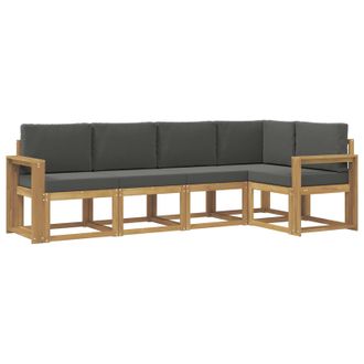 vidaXL Conjunto De Sof&aacute;s De Exterior 5 Pcs Blanco Y Antracita Vidaxl