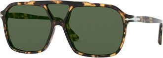 Persol Icona Zonnebril Blonde Havana/Green - Heren - Zonnebrillen - Bruin - 59 MM - Accessoires
