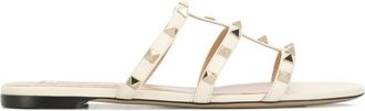 Valentino Garavani White Rockstud Leather Sandals