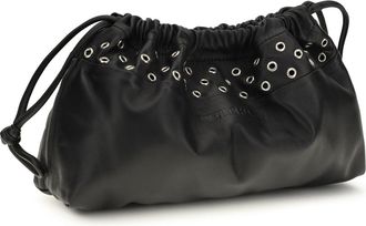 Pierre Hardy Womens Double Clutch With Eyelets Lamb Black Calf Leather Bos Taurus Clutches