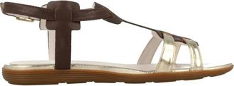 Stonefly Metallic Platte Sandalen - Dames - Sandalen - Beige - 36 EU - Schoenen