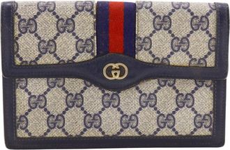 Gucci Navy Gg Supreme Pouch (Pre-Owned)