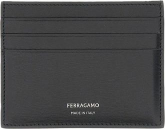 Ferragamo Rectangular Cardholder With Centered Logo And Elegant Finish