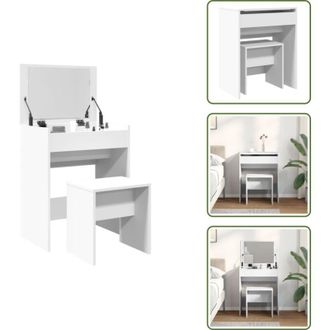 vidaXL The Living Store Toeletta e Sgabello Bianco 60x40x113,5 cm - Sgabello da bagno