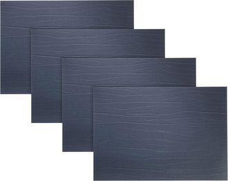 Fortessa Set Of 4 Strata Rectangle Leather Placemats