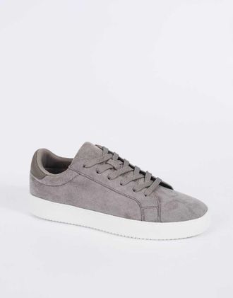 Brave Soul Sneakers in camoscio sintetico grigie con suola a contrasto-Grigio