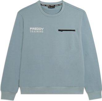 Freddy Felpa girocollo in baby french terry con taschino zip