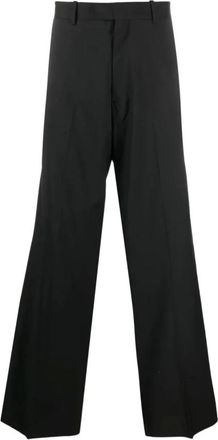 Raf Simons Wide Trousers, male, Black, L, Wide Black Wool Trousers