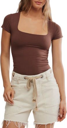 Free People Sunfade Clean Lines Baby T-Shirt in Pinecone at Nordstrom, Size X-Small