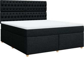 vidaXL Vidaxl - Cama Box Spring Con Colch&oacute;n Tela Negro 180x200 Cm