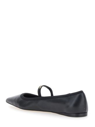 Ferragamo Pointed Leather Ballet Flat - Black