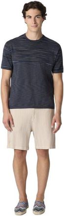 Missoni Space-dye Mercerized Crew-neck Cotton T-shirt in Navy Blue & Grey at Nordstrom, Size 50 It
