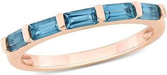 Rina Limor 10K Rose Gold 1.00 Ct. Tw. London Blue Topaz Semi-Eternity Ring