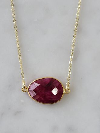 A Blonde and Her Bag Mrs. Parker Necklace in Ruby