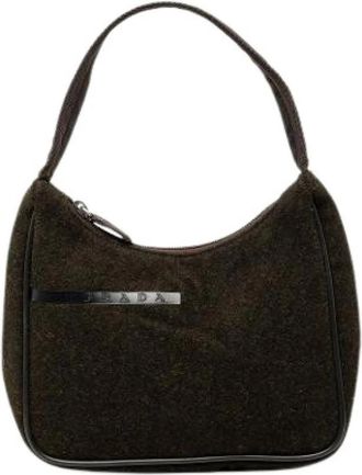 Prada Pre-owned Wool Shoulder Bag - Dames - Vintage Schoudertas - Bruin - ONE Size - Wol - Vintage