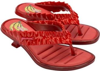 Melissa x Ganni Kitten Heel Flip Flop in Red at Nordstrom, Size 5