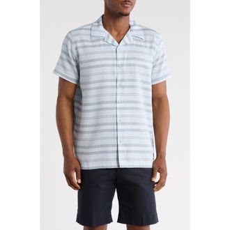 Hurley Textured Yarn Dye Stripe Shirt in Light Blue at Nordstrom Rack, Size X-Large
