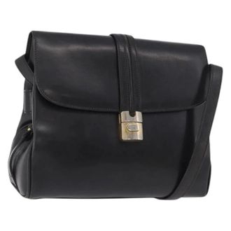 Gucci Pre-owned Vintage Schoudertas - Dames - Pre-owned - Zwart - Maat: ONE Size Leer