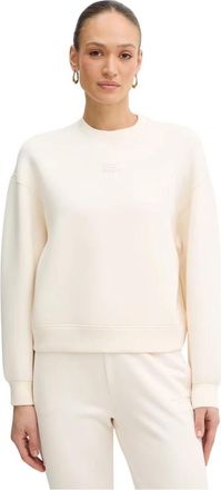 A|X Armani Exchange WE Logo Patch Ronde Hals Trui - Dames - Sweatshirts - Beige - L - Nylon - Hoodies & sweatvesten