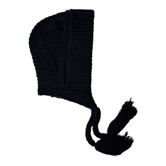 Yohji Yamamoto Hats, female, Black, Size: M Aran Hooded Hat