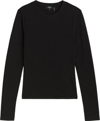 Theory Black Solid Crew Neck T-Shirt