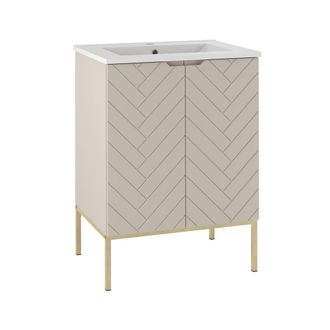Petits Meubles Mueble lavabo encastrado 2 puertas sobre patas estratificado 60cm