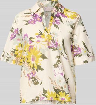 Emme Bluse aus Leinen-Mix mit V-Ausschnitt Modell FEROCE in Offwhite, Gr&ouml;&szlig;e 34