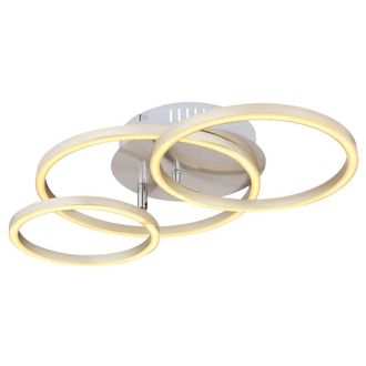 Netlighting Kendy Integrated LED Semi Flush Ceiling Light Nickel Matt 3x LED 3000K in Grey