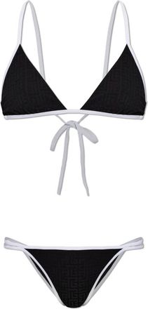 Balmain Monogram Lycra Zwempak - Dames - Bikinis - Zwart - XS - Tweed - Badmode