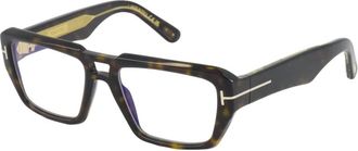 Tom Ford Glasses, unisex, Brown, Size: 54 MM Bold Square Pilot Optical Glasses
