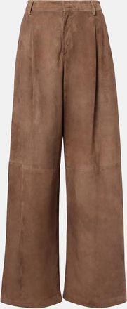 Max Mara Pantaloni a gamba larga Brando in suede
