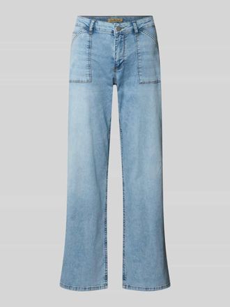 Smith & Soul Wide Leg Jeans mit Ziern&auml;hten in Blau, Gr&ouml;&szlig;e 28