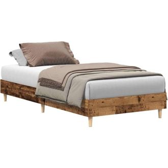 vidaXL Bed Frame No Mattress Old Wood 90x190 cm Single Engineered Wood vidaXL