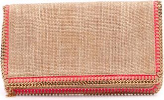 Stella McCartney Clutch Falabella Fold Over in rafia 2019-2020 - Marrone