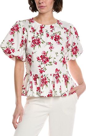 CeCe by Cynthia Steffe Cece Bubble Shirred Neck Peplum Top