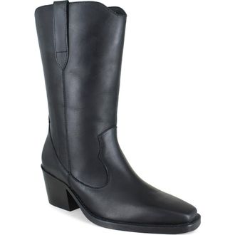 Zigi Soho Baldwin Western Boot in Black Leather at Nordstrom, Size 10
