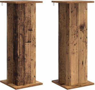 vidaXL Soporte De Plantas 2 Uds. Madera Envejecida 30,5 X 30 X 80,5 Cm Vidaxl