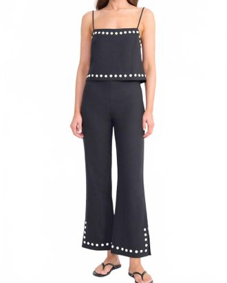 Staud Kirra Linen Tank Top In Black